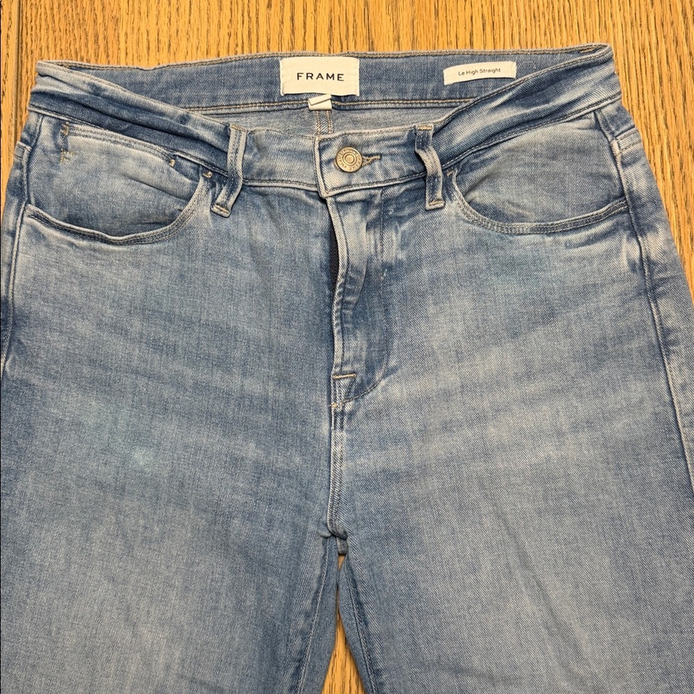 Frame Denim Light Blue Straight Leg Jeans